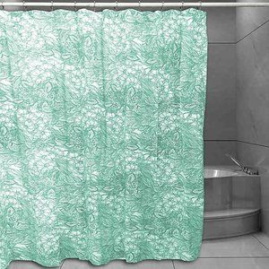 🌺 NWT Park B. Smith Floral Shower Curtain in Spearmint Green 100% Cotton 72"